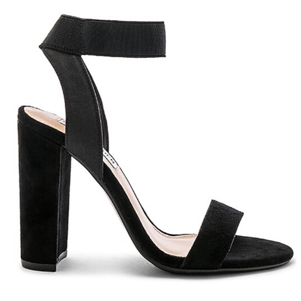 BNWOB Steve Madden Celebrate Suede Elastic Strap Sandals 9.5 Black